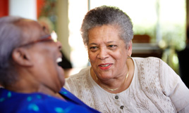 lady chatting to elderly lady